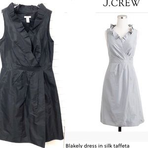 J. Crew Blakely Black Silk Taffeta Dress